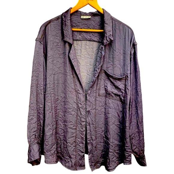 Free People Women's Shine Time Pajama Top Size L - Picture 3 of 4